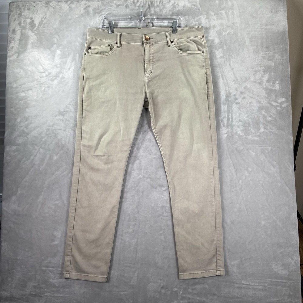 Mugsy Jeans Mens 40x31 Bucks Khaki Stretch Denim Classic Tapered Fit Preppy Gray